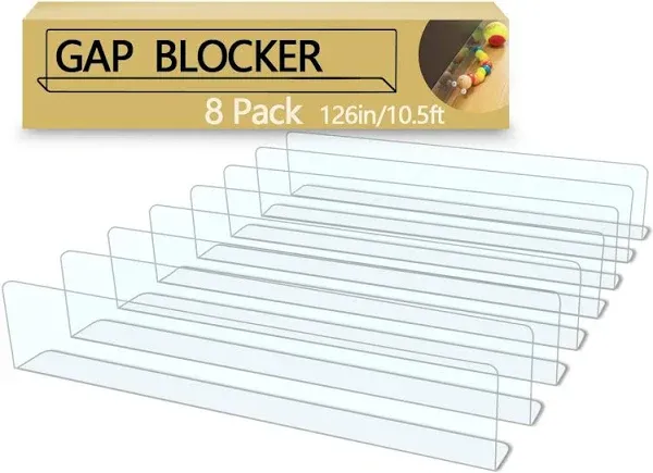 5-Pack Toy Blocker, Extra High Size Gap Bumper for Under Furniture, BPA Free Safe PVC with Strong Adhesive, Stop Things Going Under Sofa Couch or Bed, Easy to Install 9.5" Height