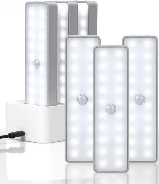 Under Cabinet Lights with Charging Station 20 LED Closet Lighting 6Pack 880mA...