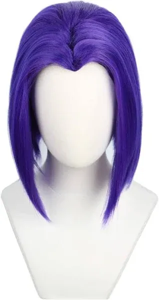 Codeven Short Hair Wigs Halloween Costume Cosplay Wig for Women (purple)