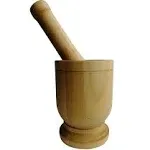 Bene Casa Natural Wooden Mortar and Pestle