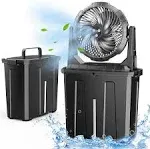 Ausic Portable Misting Fan - 9L Bucket, 10-inch Outdoor Fans for Patios/Camping, 20000mAh USB Rechargeable Battery Powered Floor Cooling Fan with 9L Water Tank, 3 Strong Winds, 3 Spray Mister