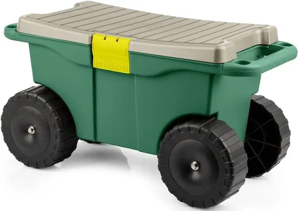 Pure Garden 20" Plastic Garden Storage Cart and Scooter