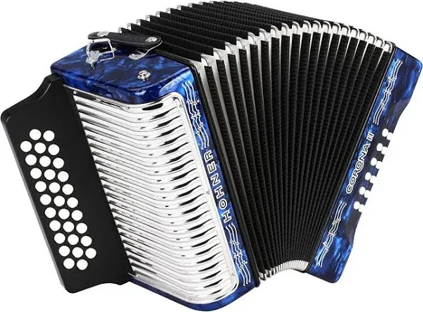 Hohner Corona II Button Accordion Dark Blue | Reverb