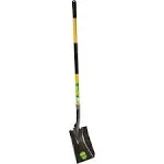 Square Point Shovel - Sturdy 54” Fiberglass Handle - Heavy Duty 14 Gauge