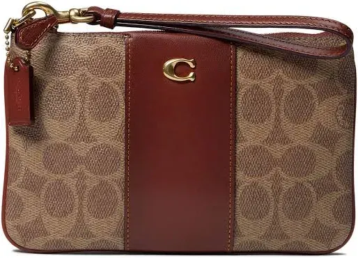 COACH Women's Small Signature Canvas Wristlet