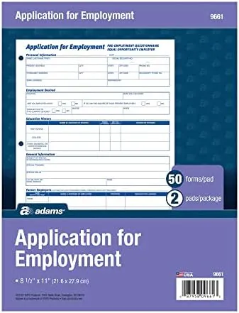 Adams Application for employment Form