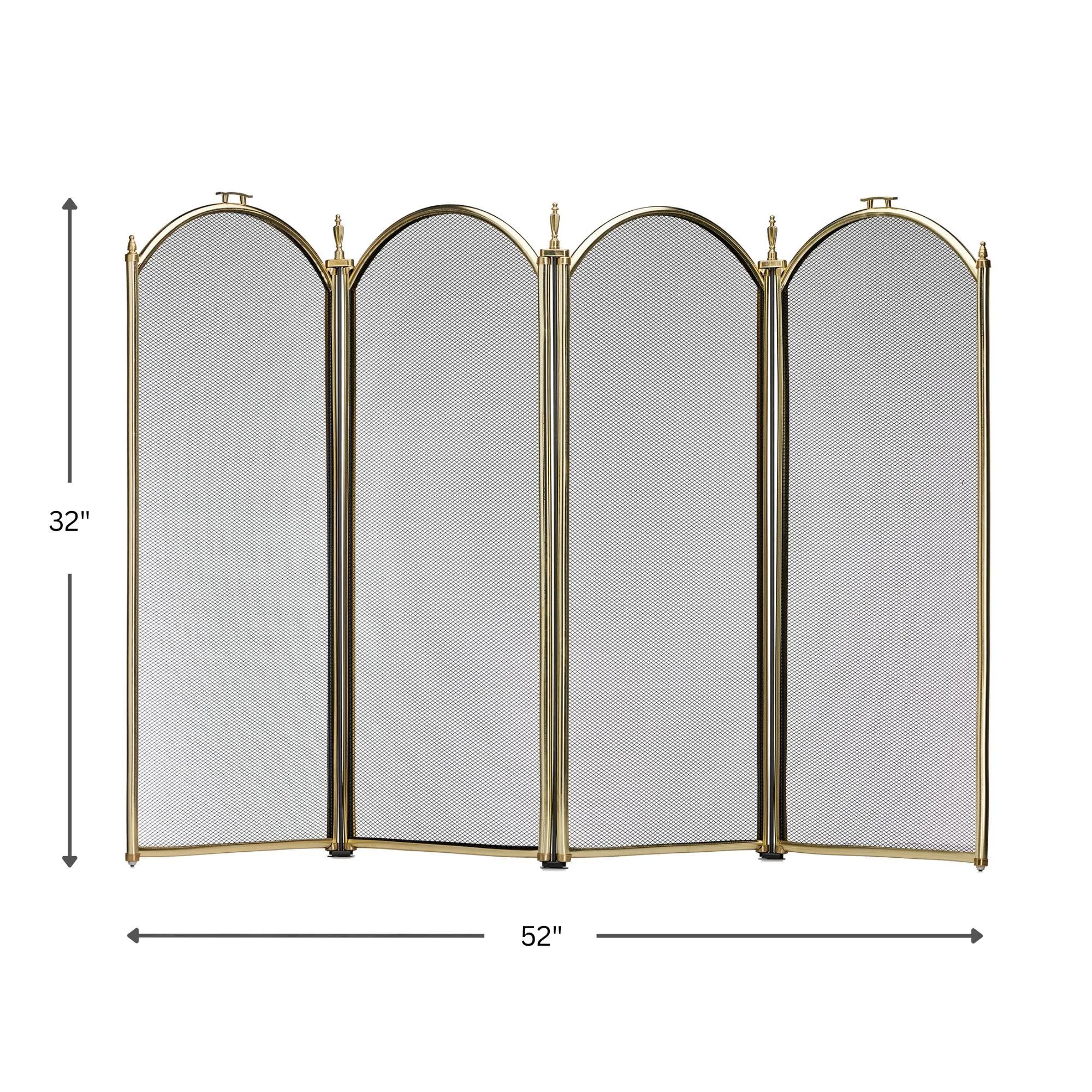 Uniflame 4 Fold Polished Brass Screen