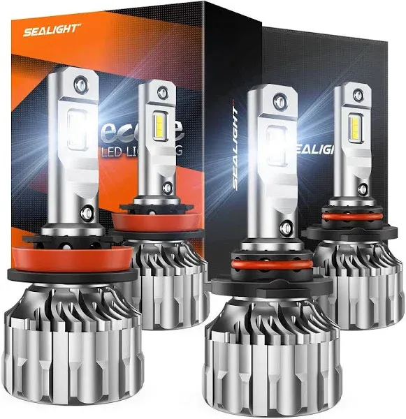 SEALIGHT H11/H9/H8 9005/HB3 Bulbs Combo 56000LM 6500K Cool White Light Super Bright