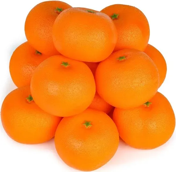 HAKSEN 12 Pcs Artificial Lifelike Simulation Oranges Fake Fruit Home Kitchen Cabinet Decoration