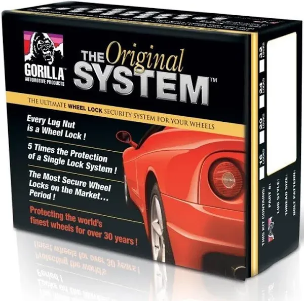 Gorilla Automotive 71633N "The System" Acorn Wheel Locks (12mm x 1.50 Thread Size) - For 5 Lug Wheels