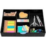 3 Slot Drawer Organizer with 4 Adjustable Dividers - Junk Drawer Storage for ...