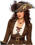 Brand New Tricorner Female Captain Pirate Hat (Brown)