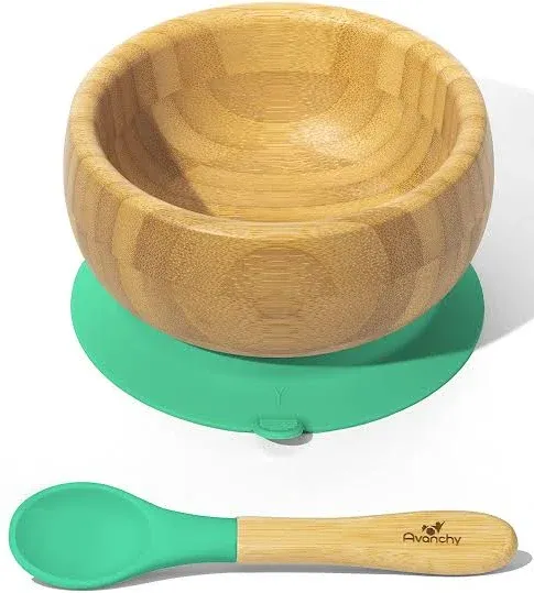 Avanchy Bamboo Baby Suction Bowl + Spoon