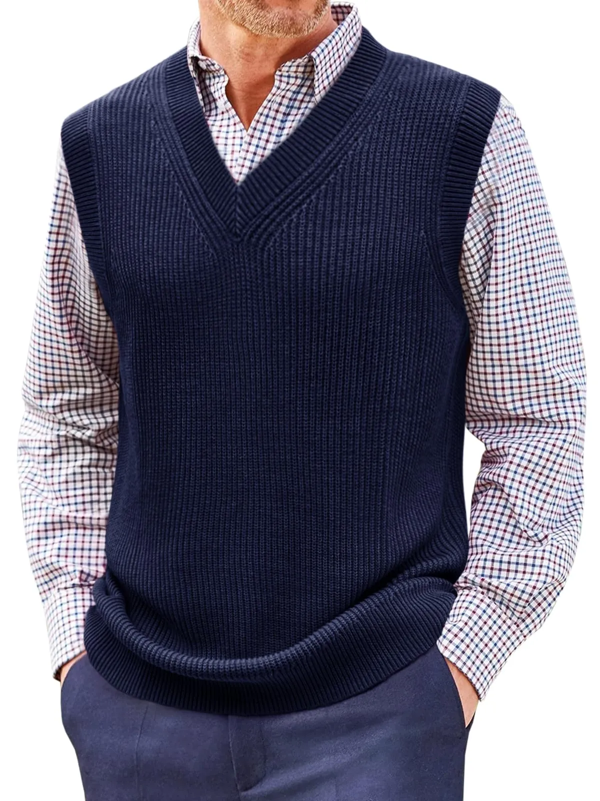 St. John's Bay Men's Fine Gauge V Neck Sweater Vest