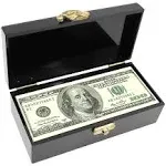 Black Acrylic Lockable Cash Box, Money Holder, Cash Organizer, Single Row Currency Tray, Money Storage Box