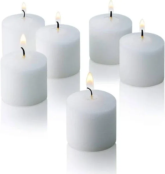 D'light Online 15 Hour Unscented White Emergency And Events Bulk Votive Candles For Wedding Votives