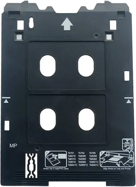 Inkjet PVC ID Card Tray for Canon PIXMA TS701 TS702a TS703 TS704 TS705 TS707 TS708 TS709 TS8220 TS8280 TS8320 TS8330 TS82xx TS83xx and TS95xx Series Printers (Canon MP/Multi-Purpose Tray Printers)