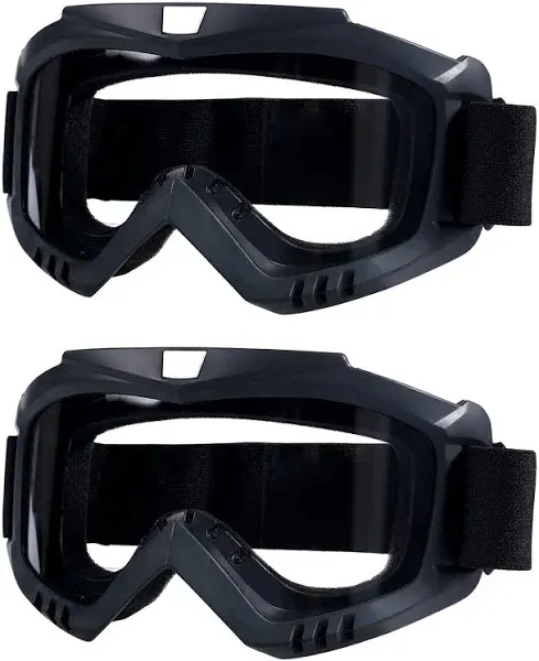 Dirt Bike Goggles, 2 Pack ATV Motorcycle Goggles Wide Vision Anti-UV Adjustable Motocross Glasses Riding Racing Off-Road Cycling Goggles for Youth, Teens, Men & Women