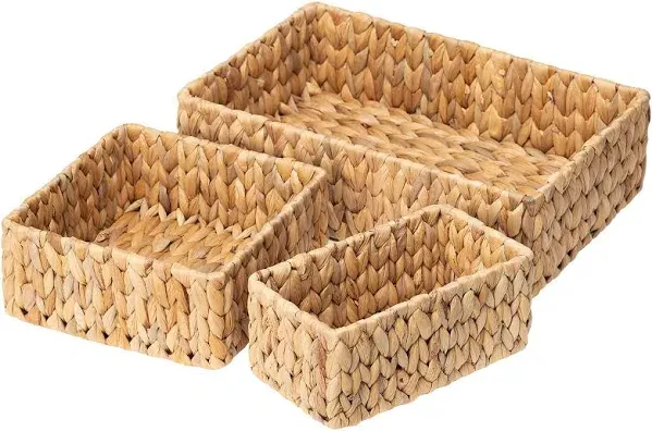 FairyHaus 3Pack Wicker Storage Baskets Set