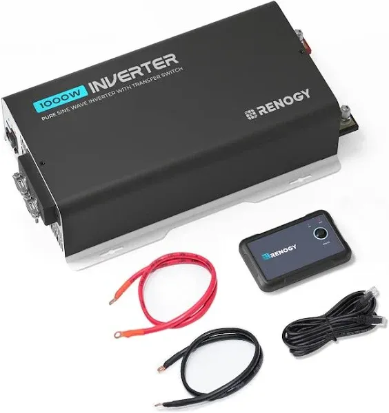 1000W 12V Pure Sine Wave Inverter with UPS Transfer Switch and Built-in Bluetooth