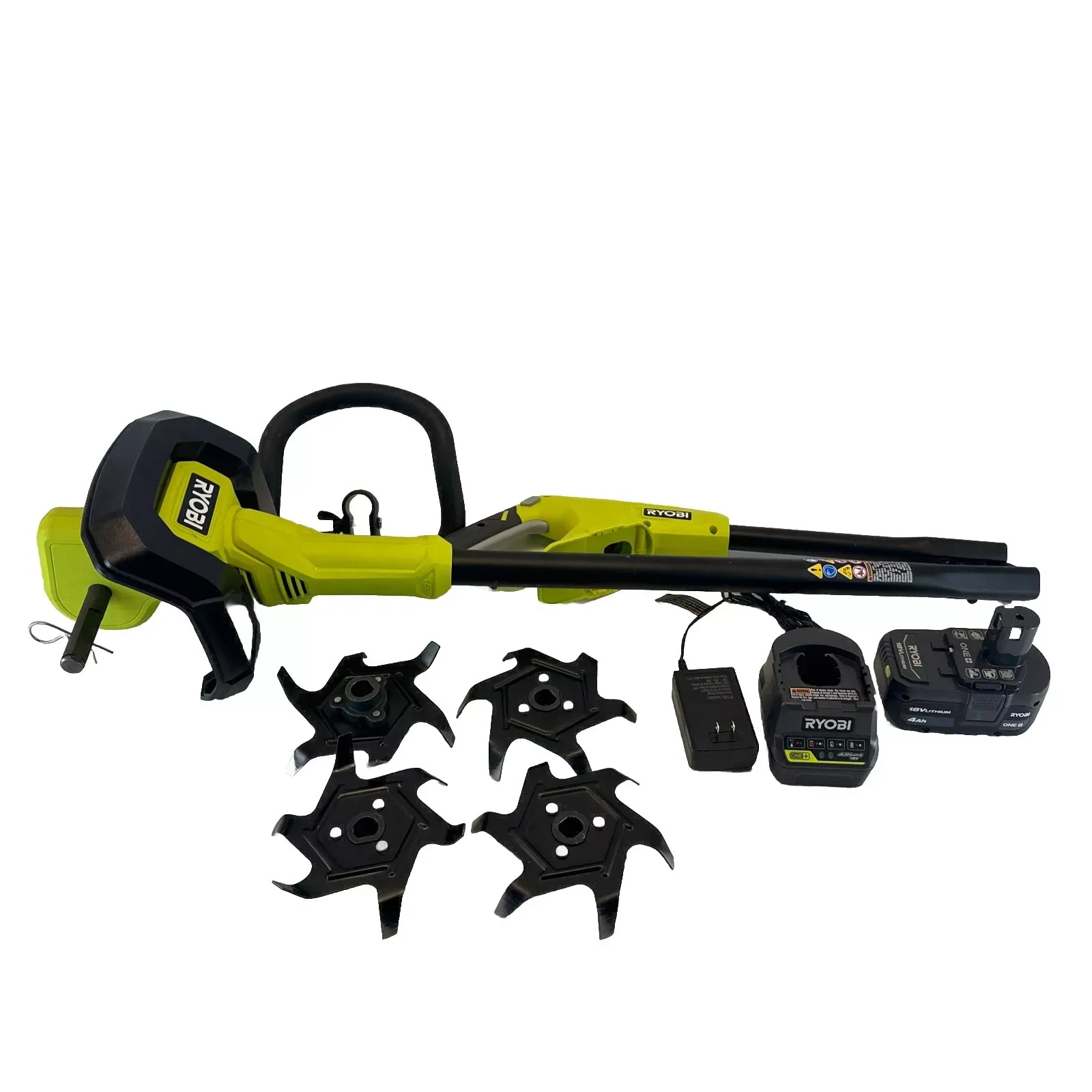 RYOBI ONE+ 18V 8&#034; Cordless Cultivator with 4.0 Ah Battery and Charger