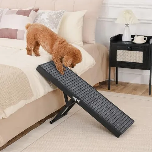 Dog Ramp, 31.5&#039;&#039; Long Portable Pet Stair Ramp with Non-Slip Rug Surface, 5 Le...