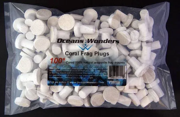 Oceans Wonders 1&#034; CERAMIC Coralline Purple Coral Frag Plugs 100 pack