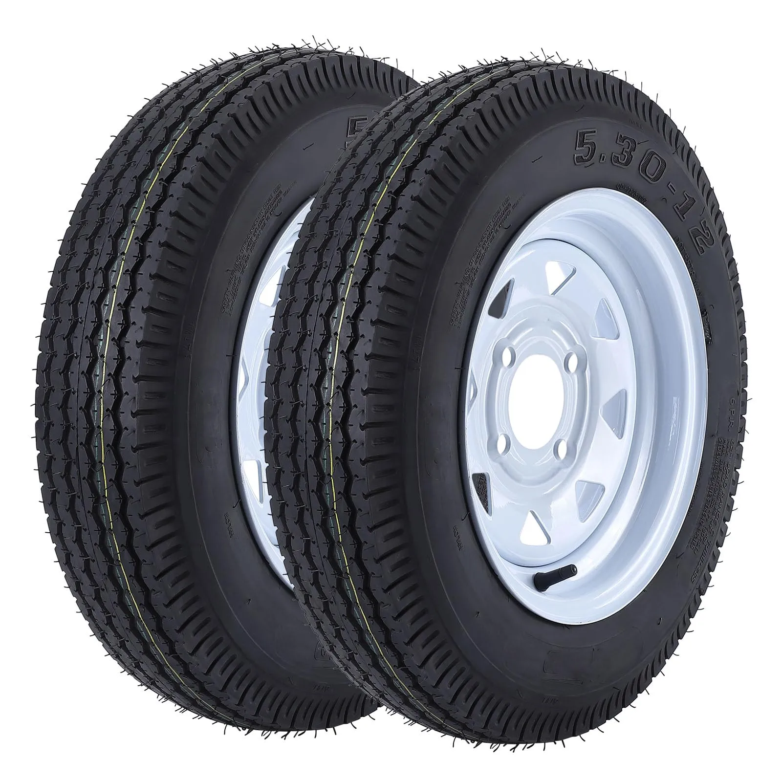 MERXENG 2 Pack 5.30-12 5.30x12 530-12 5.30-12 Trailer Tires with 12'' Rims