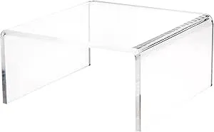 Plymor Clear Acrylic Short Square Display Riser, 5" H x 10" W x 10" D (3/8" Thick) (2 Pack)