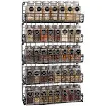  Spice Rack Organizer Wall Mounted 5-Tier Stackable 5-Tier Spice Rack Black