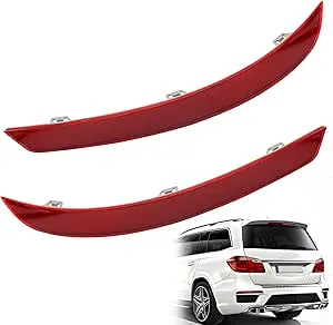 2 PCS Rear Bumper Reflector Compatible with Mercedes-Benz X166 GL GL350 GL450 GL500 GL550 GL63 AMG 2013-2016 GLS450 2017-2019 Replace A1668200474 1668200474 A1668200374 1668200374