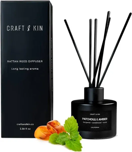 Reed Diffusers for Home Fragrance, Black Diffuser Black/3.4oz, 