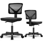 Armless Mesh Office Chair Ergonomic Computer Desk Chair No Armrest Small Mid Bac