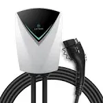 Lectron J1772 V-Box Pro 48 Amp Electric Vehicle Charging Station - Powerful Level 2 EV Charger (240v) with NEMA 14-50 Plug / Hardwired - White