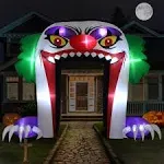 Funflatable Giant 10 ft Halloween Inflatables Clown Archway Outdoor Decorations, Scary Halloween Arch Blow Up Yard Decorations