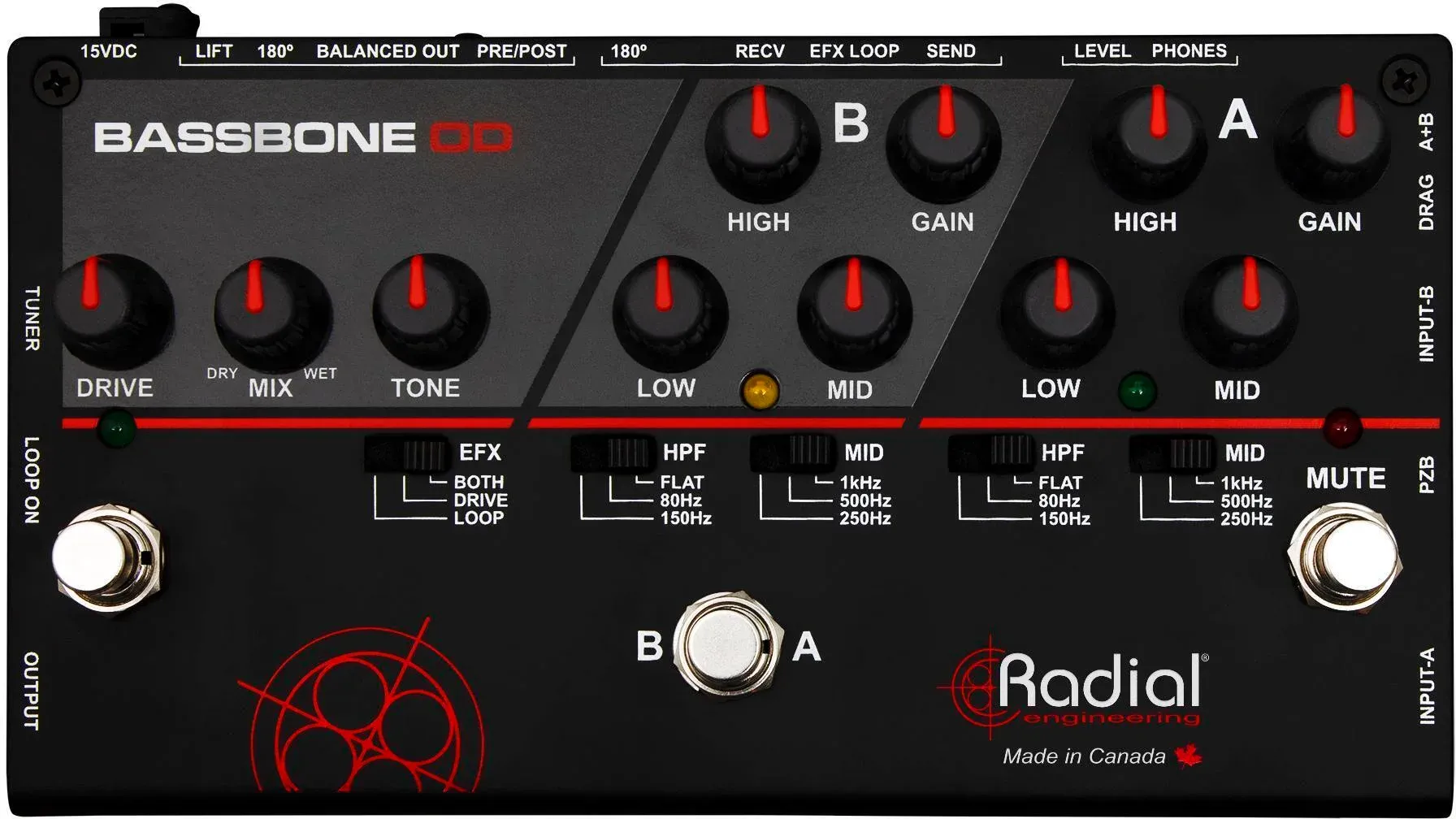 Radial BassBone OD Bass Preamp | American Musical Supply