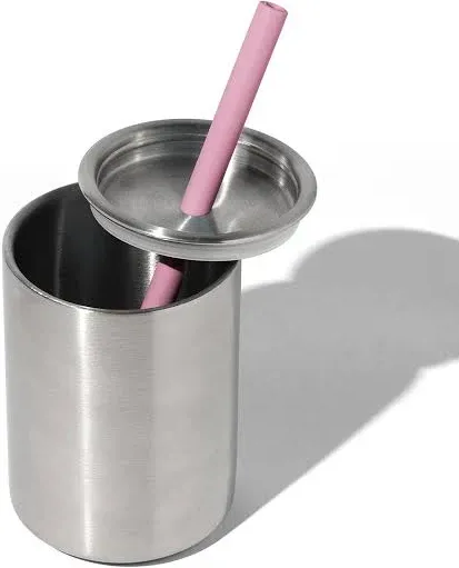 8 oz. Avanchy Stainless Steel Baby Toddler Spill Proof Cup with Straw, 8 oz. Cup / Black