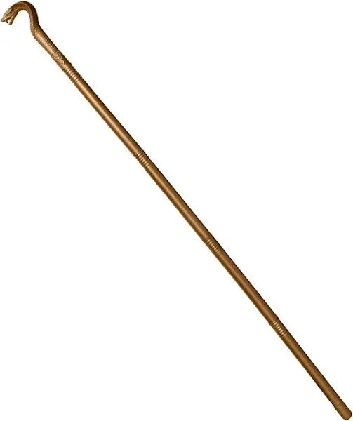 Nicky Bigs Novelties Gold 49 inch Tall Snake Staff - Cobra Pharaoh Scepter Wizard Stick - Halloween Cosplay Costume Accessory