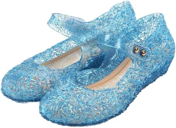 GUGUYeah Princess Costumes Jelly Flats Shoes, Cosplay Birthday Party Dress Up Sandals for Little Girls, Toddler or Kids