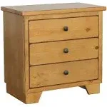 Progressive Furniture Diego 3 Drawer Nightstand, Cinnamon Pine