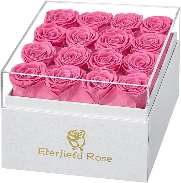 Eterfield Preserved Roses That Last a Year in a Square White Box