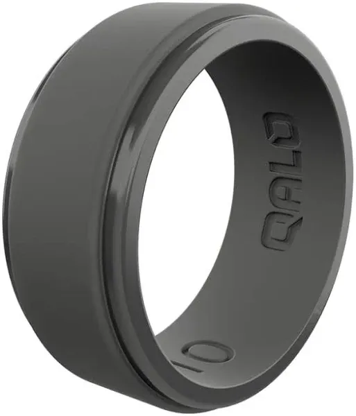 Qalo Men's Polished Step Edge Silicone Ring