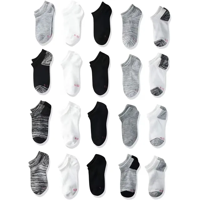 Hanes Girls' 20-Pair Super Value No Show Socks