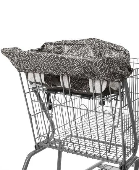 Skip Hop Take Cover Shopping Cart High Chair Cover Gray Feather Chevron 