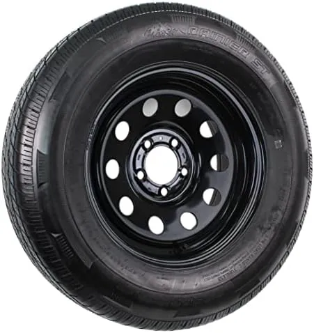 ST205/75R15 Radial Trailer Tire LRC 6 Ply 5 Lug 5x4.5&#034; Black Modular Wheel