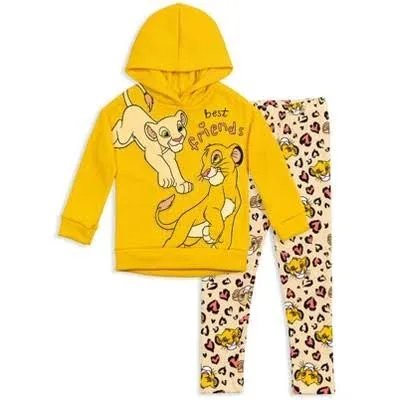 Disney Disney Junior Girls Fleece Pullover Hoodie and Leggings Outfit Set Little Kid to Big Kid