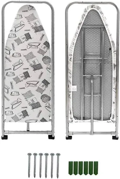 Duwee 14"x38" Wall Mounted and Door Mounted Ironing Board with Heat Resistant Cover