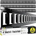 DC Cargo - E Track Tie Down Rail Kit 4' (4 Pack) for Garages, Vans, Trailers, Motorcycle Tie Downs, ATV MOUNTINGS - Etrack Bar Rails – Powder-Coat