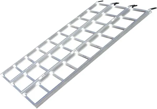 78-inch Tri-Fold XL Aluminum Truck, UTV/ATV Loading Ramps - 1750lb Capacity , silver -TX104