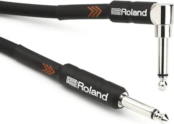 Roland Black Series 1/4" Angled/Straight Instrument Cable RIC-B5A